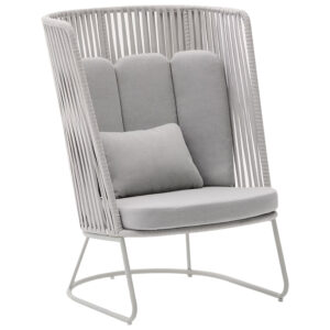 Kave Home Šedé kovové vysoké zahradní křeslo Saconca