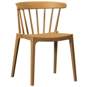 WOOOD Žlutohnědá plastová zahradní jídelní židle Bliss