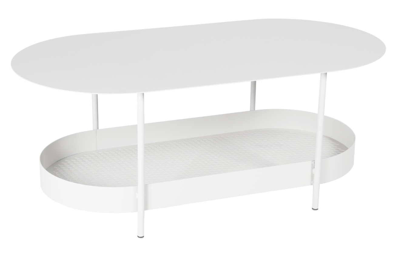 Bílý kovový zahradní konferenční stolek Fermob Salsa 113 x 58 cm