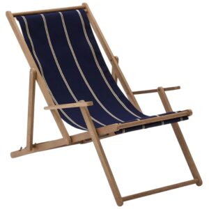 Kave Home Modro-bílé zahradní skládací lehátko Vilara