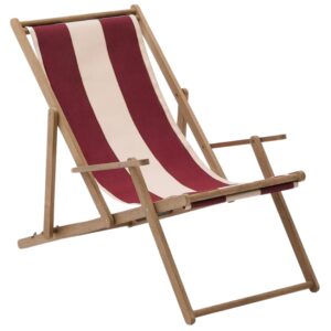 Kave Home Červeno-bílé zahradní skládací lehátko Vilara