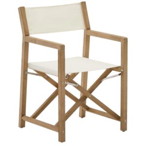 Kave Home Dřevěná zahradní skládací židle Vilara s bílým sedákem