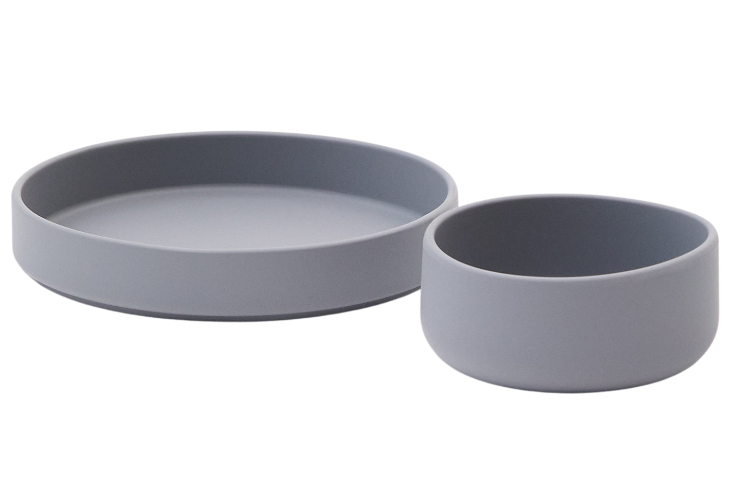 Kave Home Šedý set silikonového talíře a misky Lili