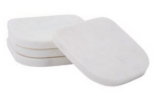 Set čtyř bílých mramorových podtácků Kave Home Zera