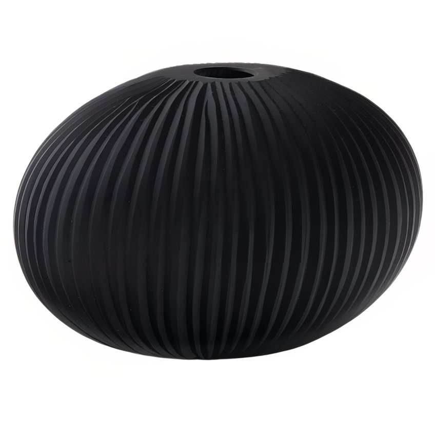 Šedá skleněná váza Kave Home Nivra 15 cm