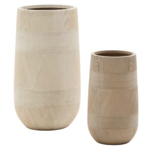 Kave Home Set dvou béžových zahradních květináčů Tival ⌀ 24/35 cm
