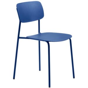 Unique Furniture Modrá plastová jídelní židle Kirkland