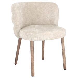 Bizzotto Béžová čalouněná jídelní židle Ilma s dubovou podnoží