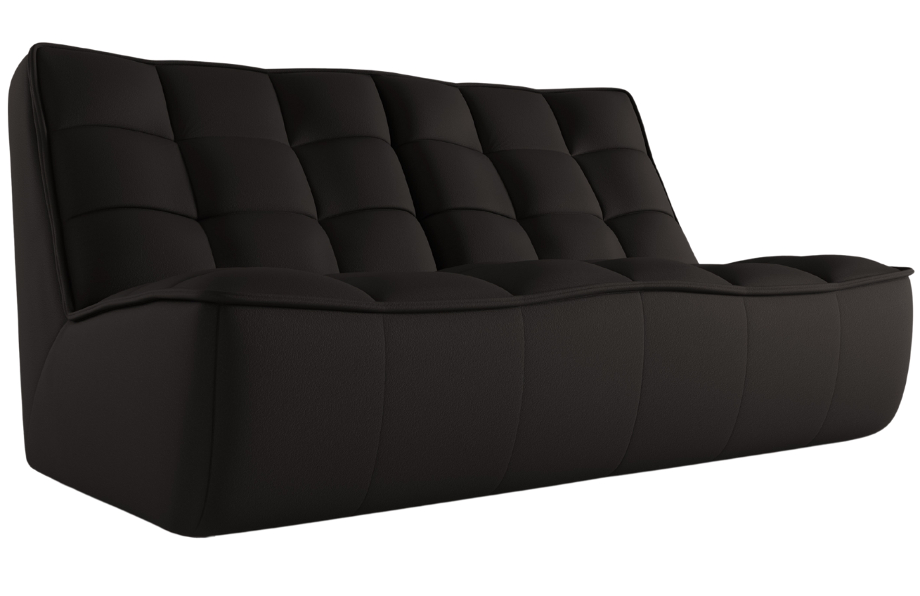 Maison Heritage Černá kožená pohovka Moni 163 cm