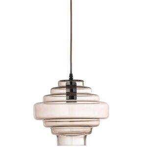 Bloomingville Hnědé skleněné závěsné světlo Ilua 27 cm