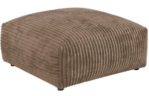 Micadoni Tmavě béžová manšestrová podnožka Martina 106 x 106 cm