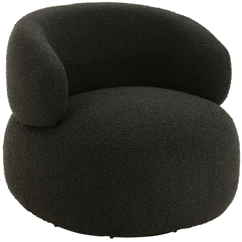 J-line Černé čalouněné otočné křeslo Soma