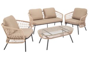 Somcasa Béžový zahradní set pohovky