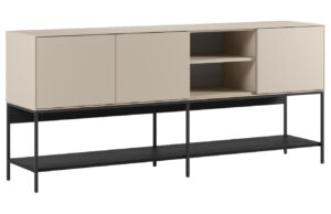 Marckeric Krémově-černá lakovaná komoda Amira 180 x 40 cm