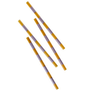 Jotex Set čtyř fialovo-hnědých skleněných brček POPPY