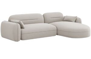 Cosmopolitan Design Světle béžová sametová rohová pohovka Sydney 275 cm