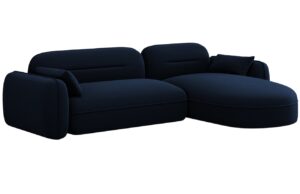 Cosmopolitan Design Královsky modrá sametová rohová pohovka Sydney 275 cm