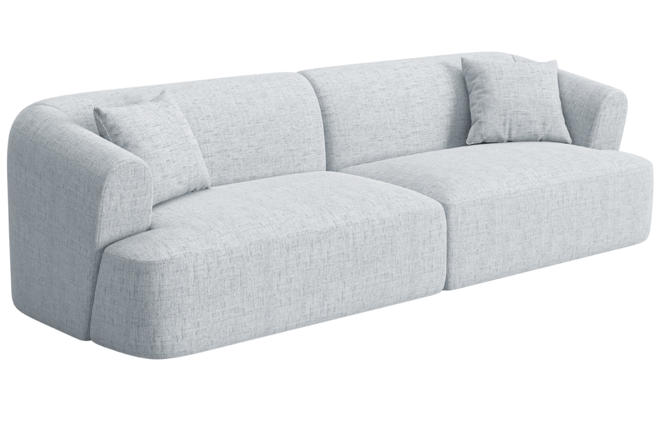 Cosmopolitan Design Světle šedá čalouněná čtyřmístná pohovka Campi 255 cm