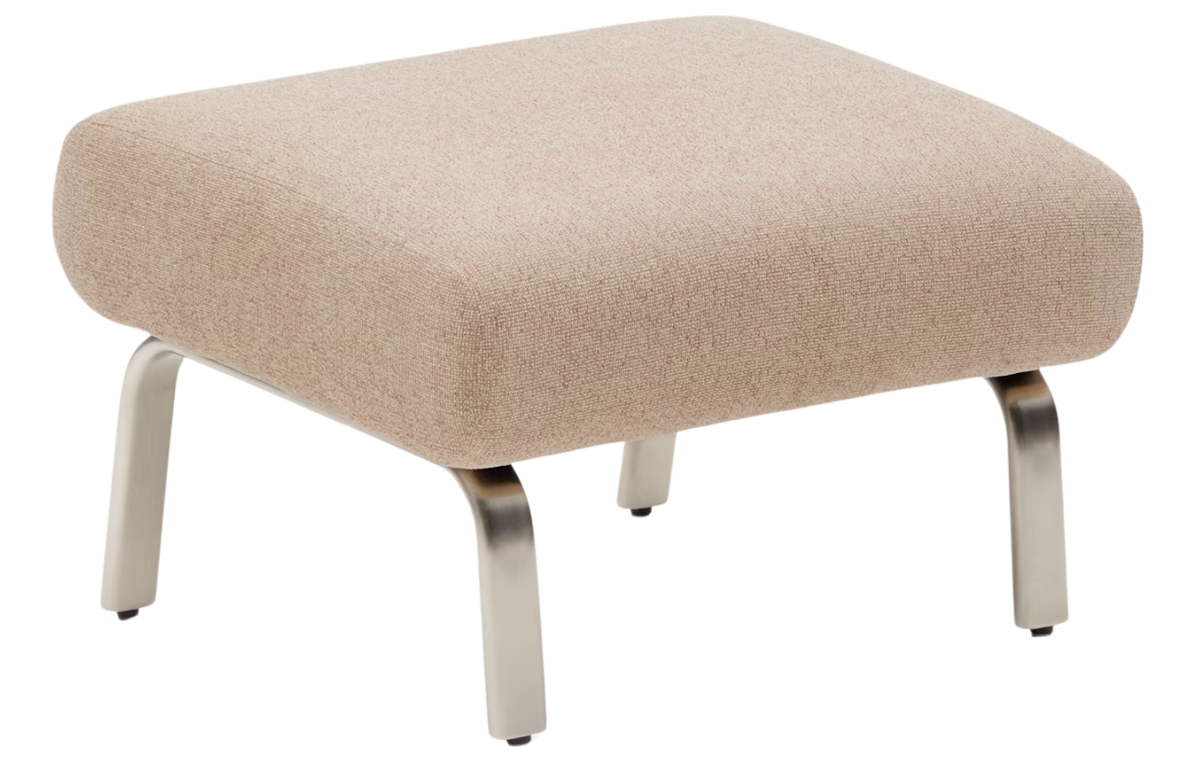 Kave Home Světle hnědá čalouněná podnožka Amsen 68 x 55 cm