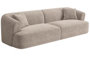 Cosmopolitan Design Béžová manšestrová čtyřmístná pohovka Campi 255 cm