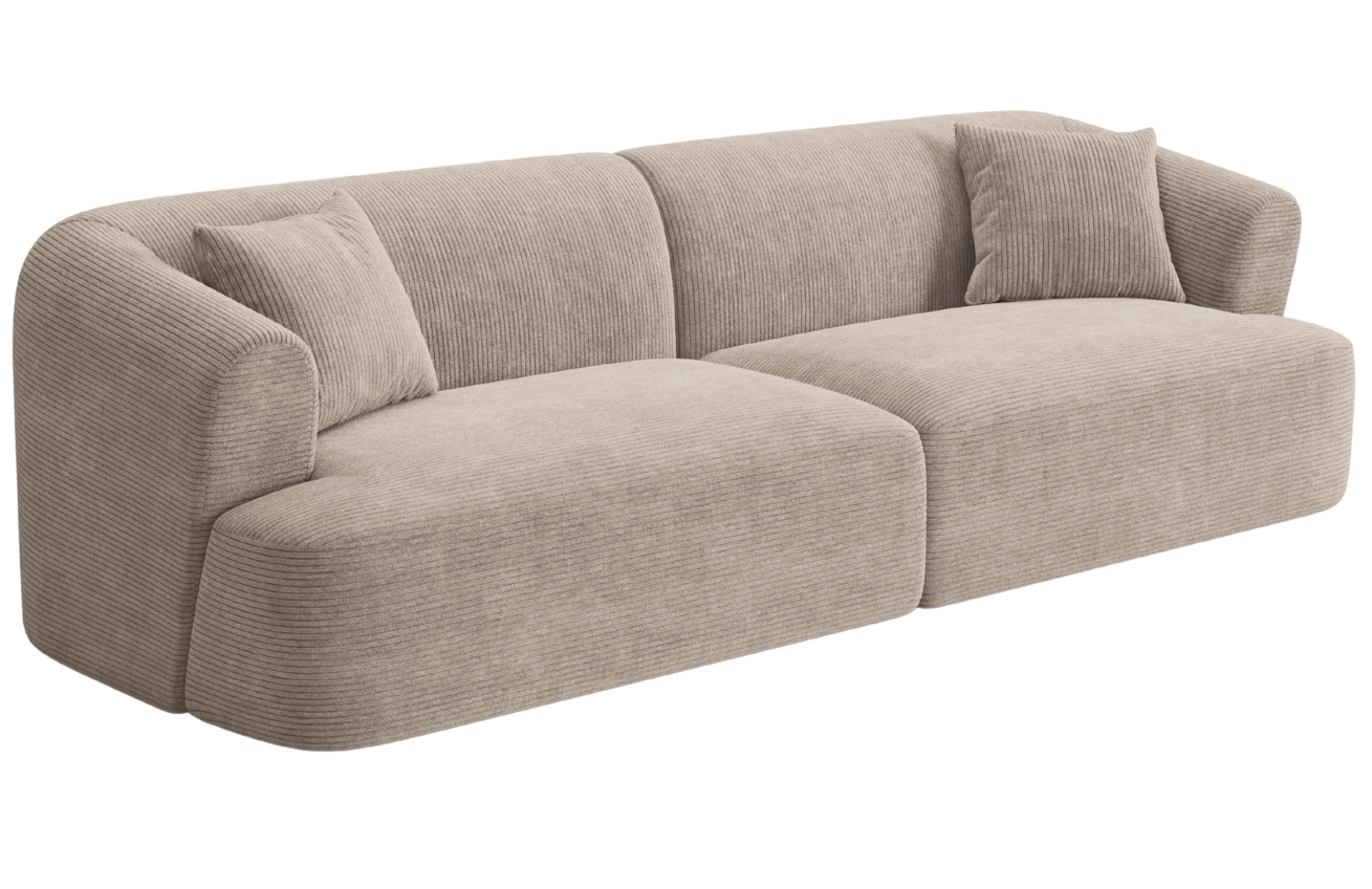 Cosmopolitan Design Béžová manšestrová čtyřmístná pohovka Campi 255 cm