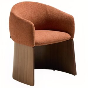 Kave Home Terakotově červená ořechová jídelní židle Bosca