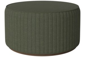 Bolia Tmavě zelený čalouněný taburet Rigato 66 cm s tmavou dubovou podstavou