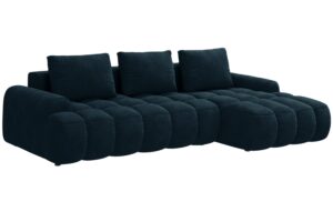 Cosmopolitan Design Tmavě modrá sametová rozkládací pohovka Linz 275 cm