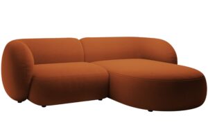 Micadoni Oranžová sametová rohová pohovka Kate 255 cm