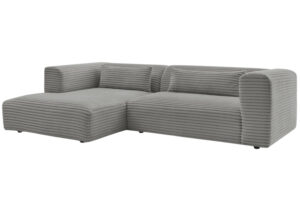 Bobochic Paris Tmavě šedá manšestrová rohová pohovka Harry 273 cm