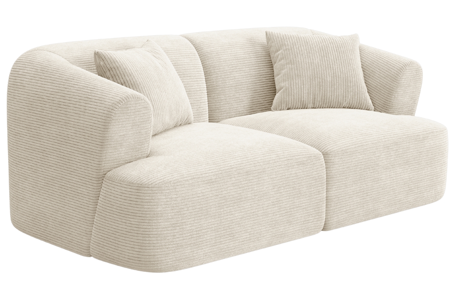 Cosmopolitan Design Krémově bílá manšestrová dvoumístná pohovka Campi 180 cm