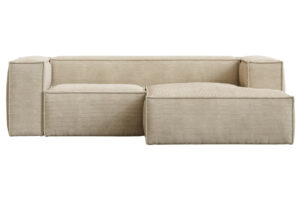 Kave Home Béžová manšestrová rohová pohovka Blok 240 cm