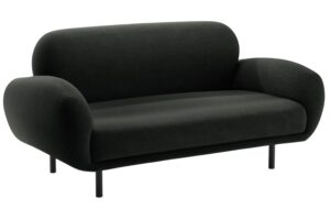 Micadoni Černá bouclé dvoumístná pohovka Poppy 148 cm