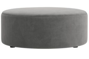 Micadoni Šedý sametový taburet Dia 90 cm