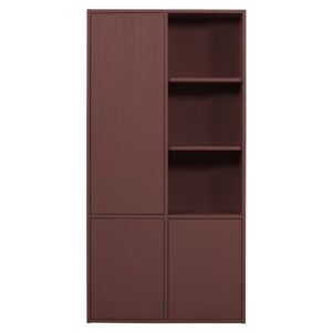 WOOOD Červená dřevěná skříň Meren 200 x 100 cm