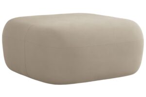 Windsor & Co Béžová sametová podnožka Aldrin 90 x 88 cm