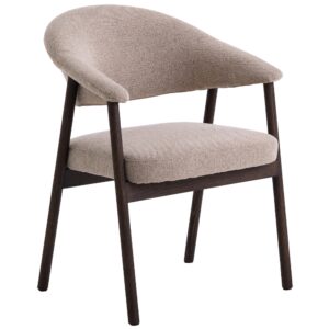 Unique Furniture Pískově hnědá jídelní židle Elk s tmavou dubovou podnoží