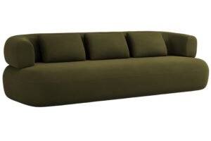 Windsor & Co Zelená sametová čtyřmístná pohovka Aldrin 226 cm