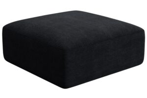 Cosmopolitan Design Černá manšestrová podnožka Campi 90 x 90 cm