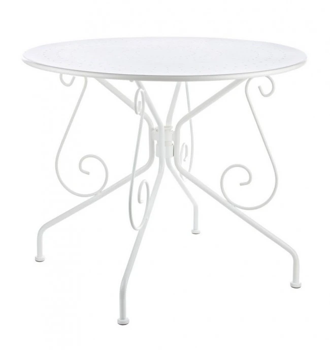BIZZOTTO kulatý zahradní stůl ETIENNE bílý ø90 cm