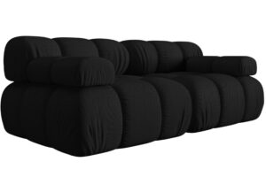 Micadoni Černá dvoumístná pohovka Bellis 188 cm