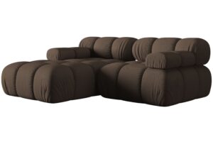 Micadoni Hnědá rohová pohovka Bellis 188 cm