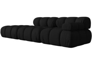 Micadoni Černá čtyřmístná pohovka Bellis 282 cm