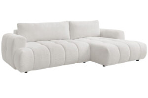 Bobochic Paris Bílá bouclé rozkládací pohovka Fuji 292 cm