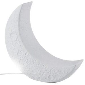 Seletti Bílá porcelánová stolní LED lampa My Tiny Moon