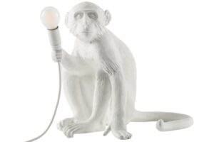 Seletti Bílá stolní lampa Monkey