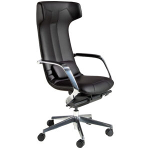 Angel Cerdá Černá koženková kancelářská židle No. 4215