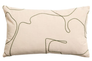 Kave Home Béžovo-zelený bavlněný povlak na polštář Dibel 30 x 50 cm
