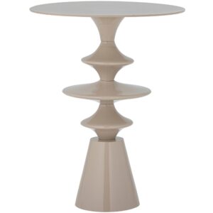 Bloomingville Béžový kovový odkládací stolek Samio Ø 35