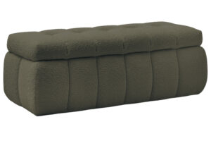 Bobochic Paris Zelená bouclé lavice Mont-Blanc 144 cm s úložným prostorem